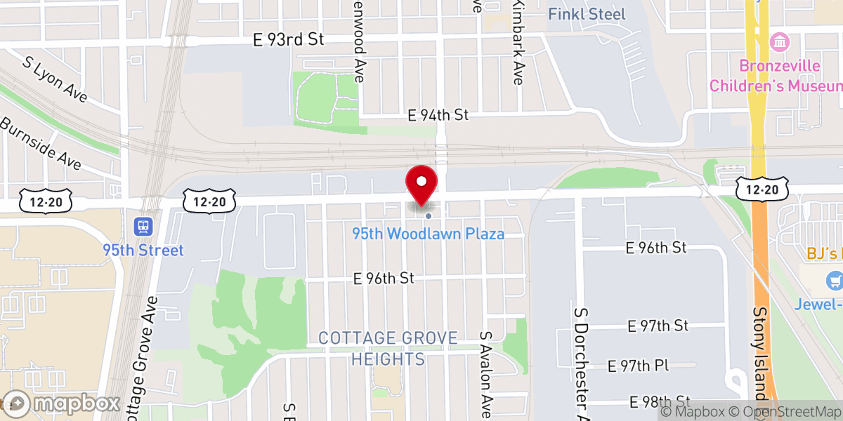 Map showing location of Outreach Missionary Baptist Church