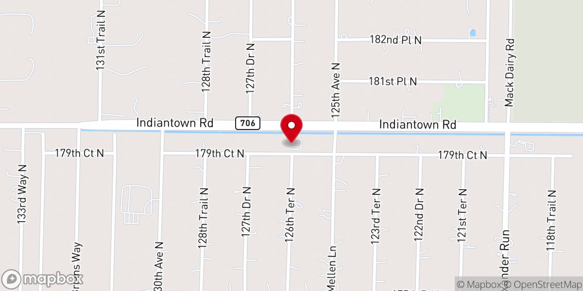 Map showing location of Jupiter Farms Church