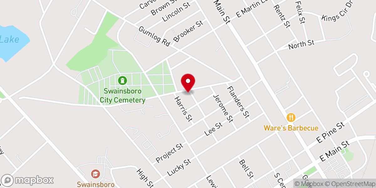 Map showing location of Saint James Baptist Church