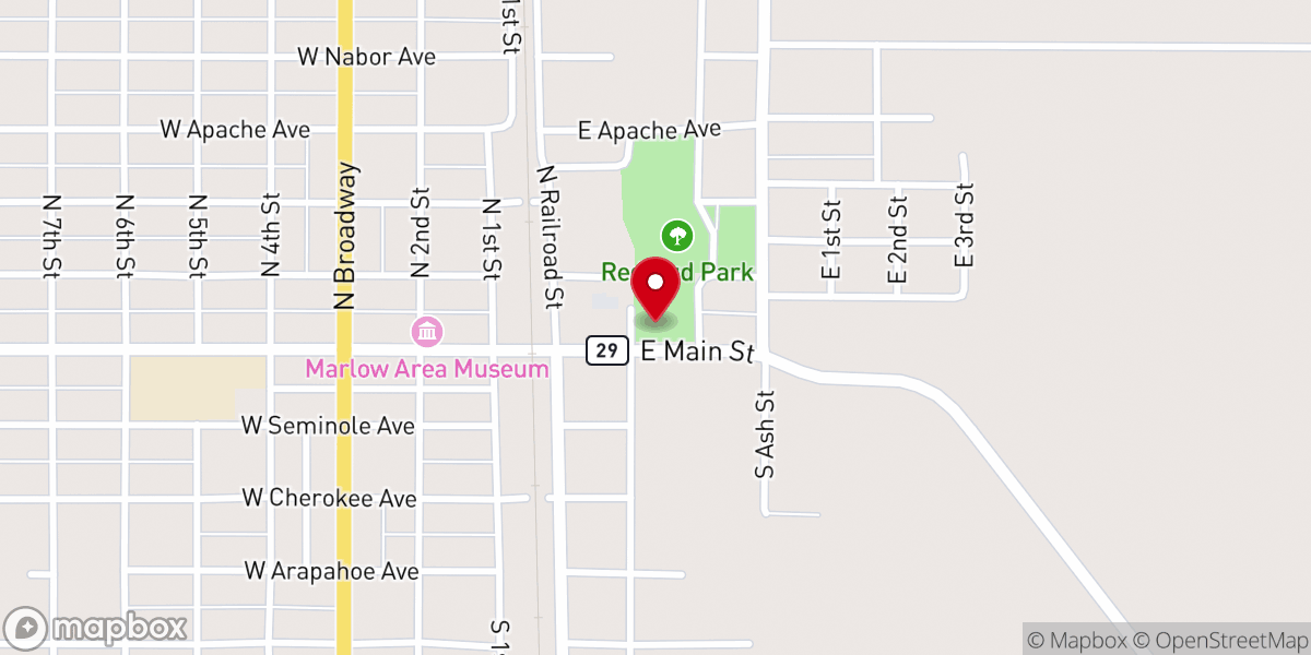 Map showing location of Red Bud Chapel(historic place)