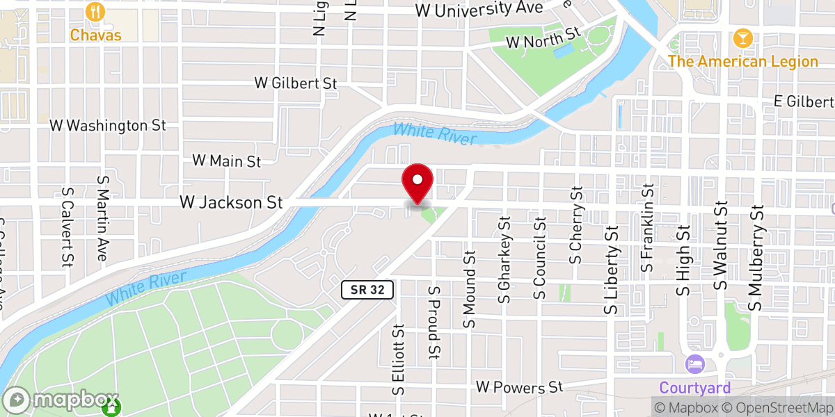 Map showing location of St Barnabas of Indiana Orthodox Church