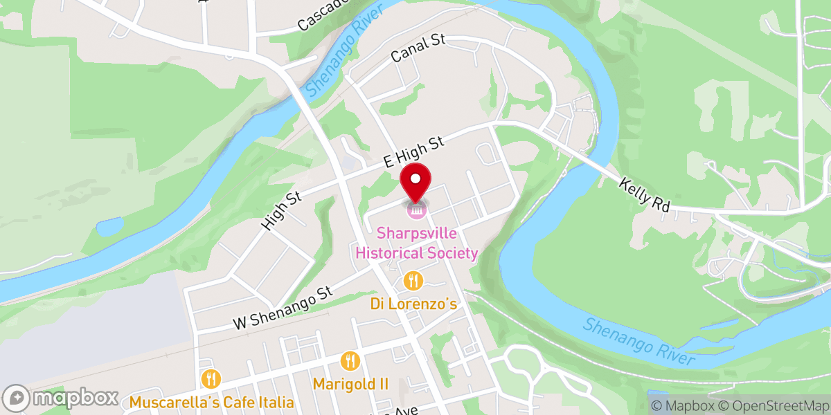 Map showing location of Sharpsville Historical Society