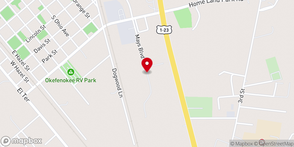 Map showing location of Rehoboth Christian Fellowship Church