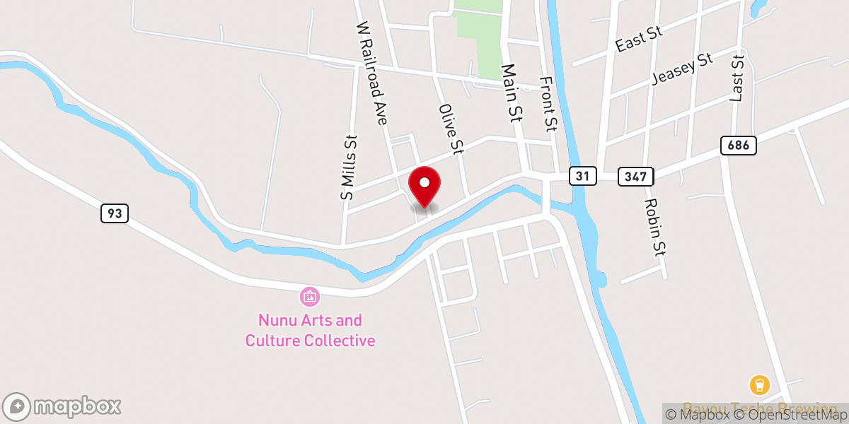 Map showing location of Arnaudville City Hall