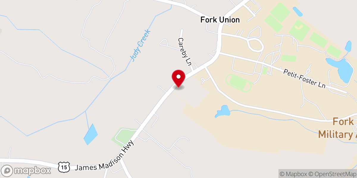 Map showing location of Fork Union Presbyterian Church