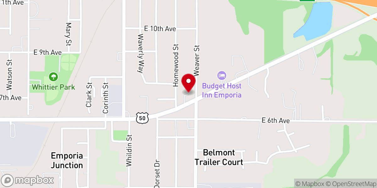 Map showing location of Free Will Baptist Church