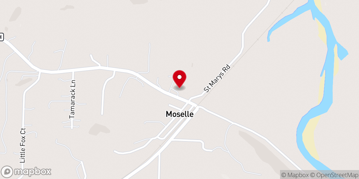 Map showing location of Moselle Missionary Baptist Church