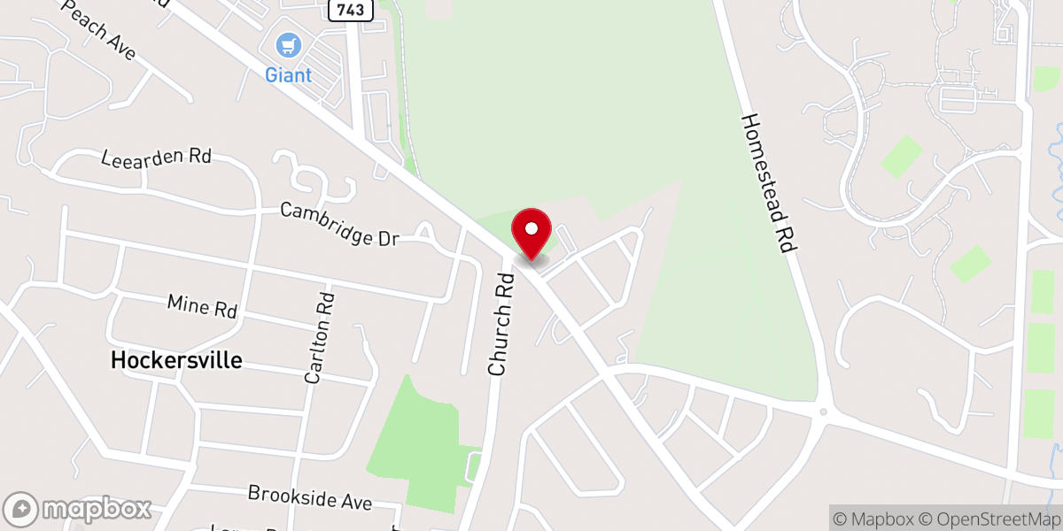 Map showing location of Fishburn United Methodist Church