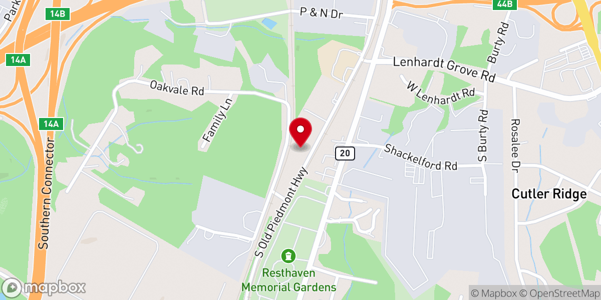 Map showing location of Shady Grove Church