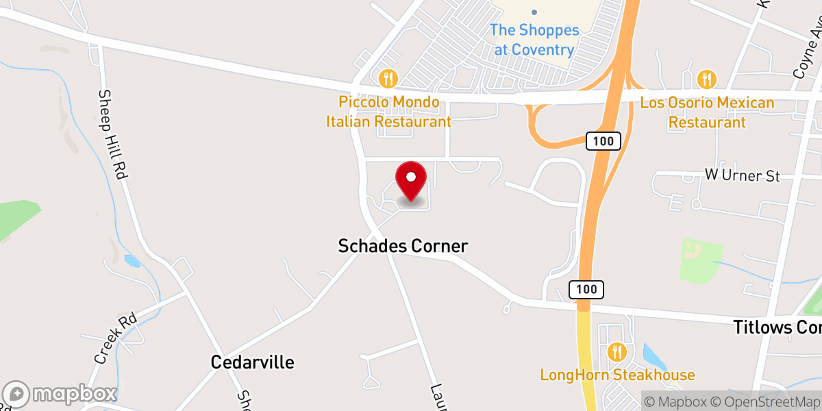 Map showing location of Cedarville United Methodist