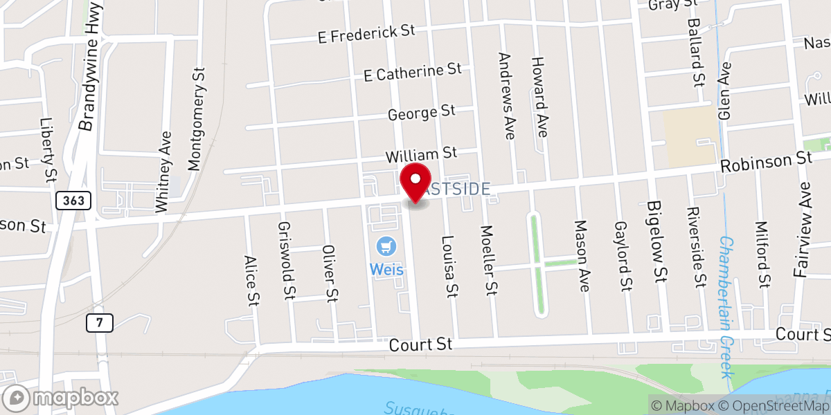 Map showing location of Broad Avenue Presbyterian Church
