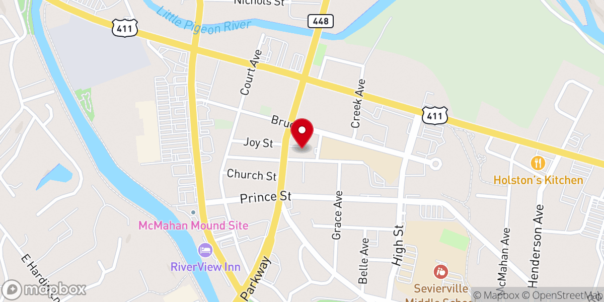 Map showing location of Cedar Street Church