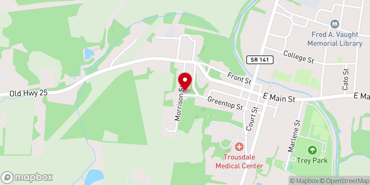 Map showing location of Morrison Street Church of Christ