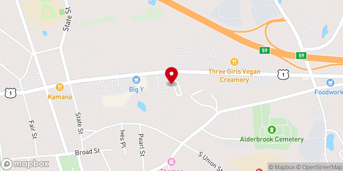 Map showing location of Vineyard Christian Fellowship Church