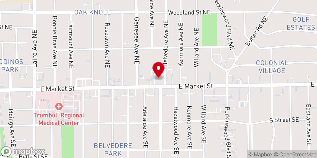 Map showing location of Central Christian Church