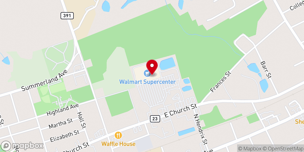Map showing location of Town Center Crossing