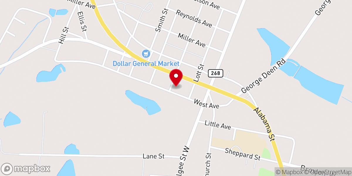Map showing location of Broxton United Methodist Church