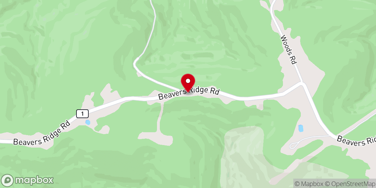 Map showing location of Beaver Chapel