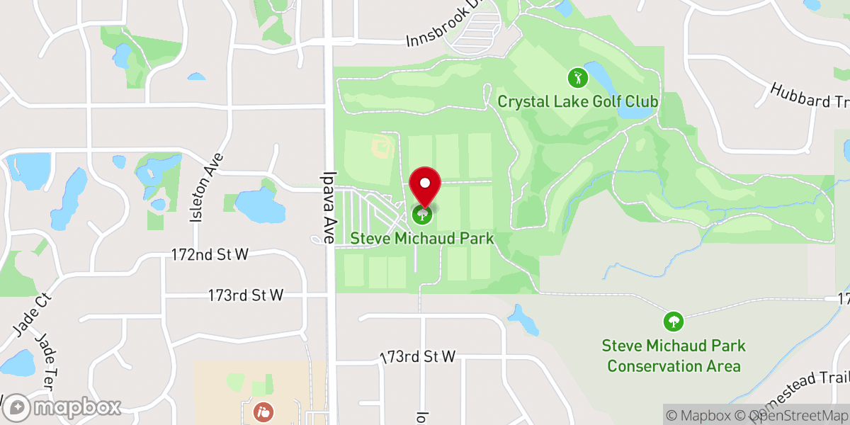 Map showing location of Steve Michaud Park