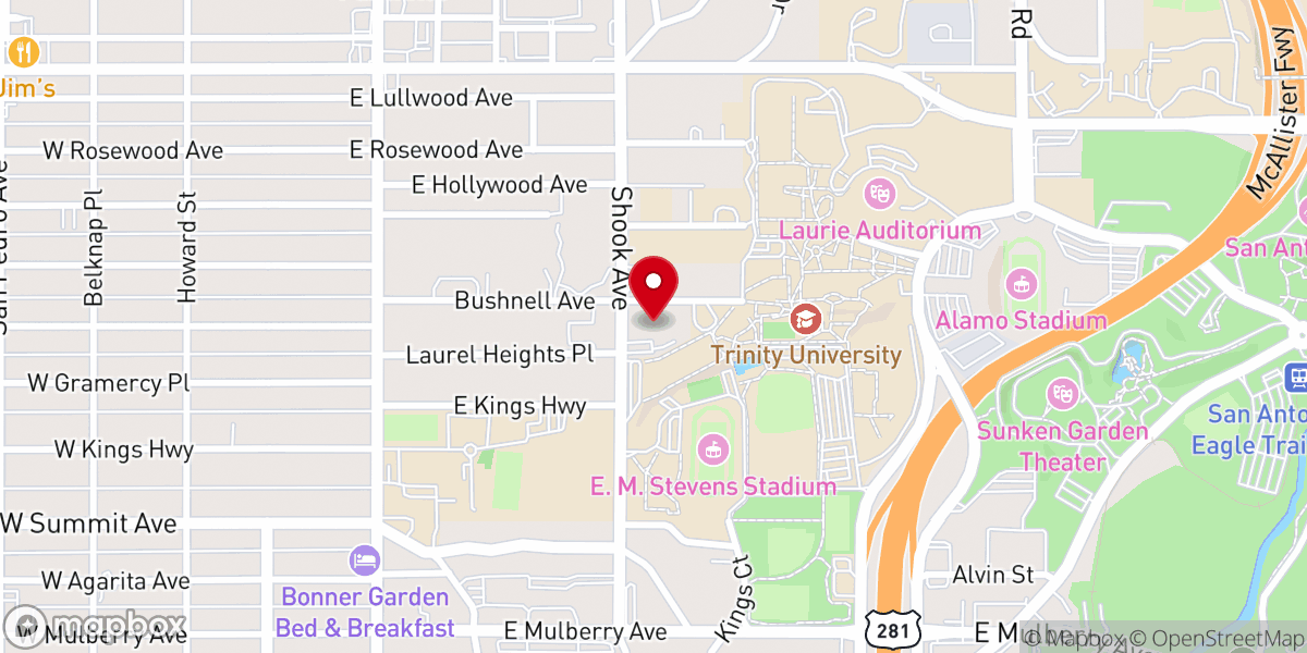 Map showing location of University Presbyterian Church