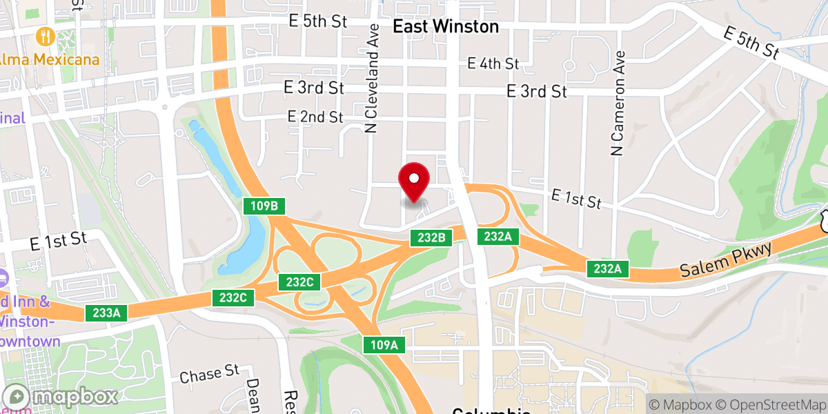 Map showing location of Mt Olive Baptist Church