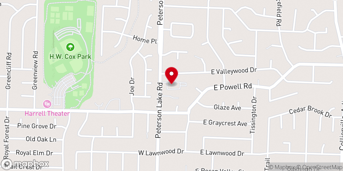 Map showing location of Christ Community Baptist Church