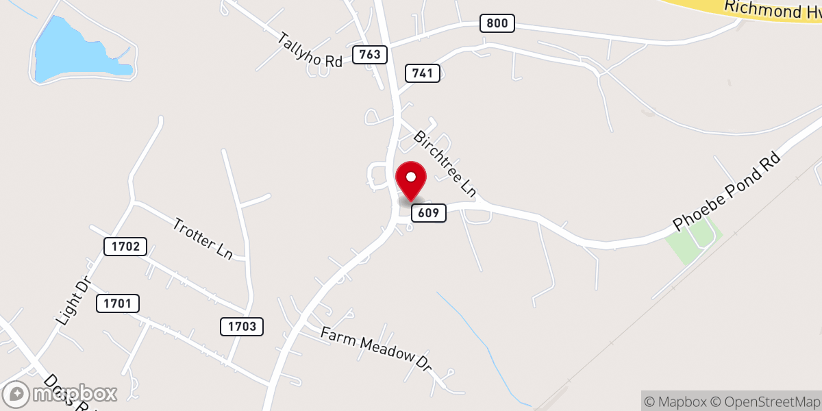 Map showing location of Concord church
