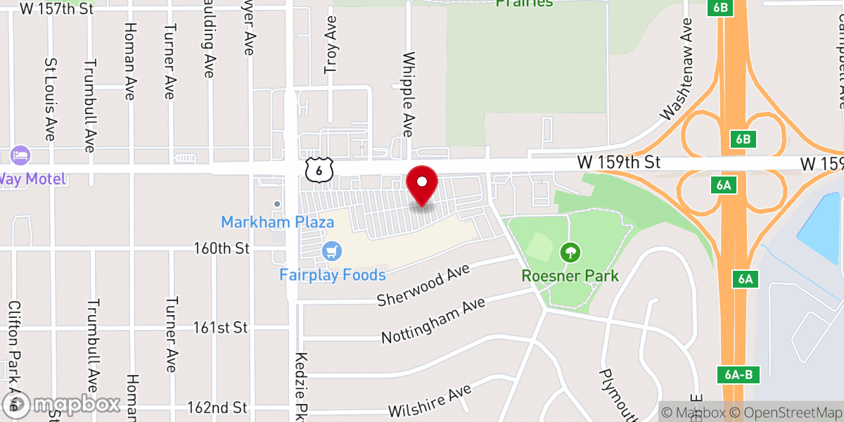 Map showing location of Evidence Christian Center