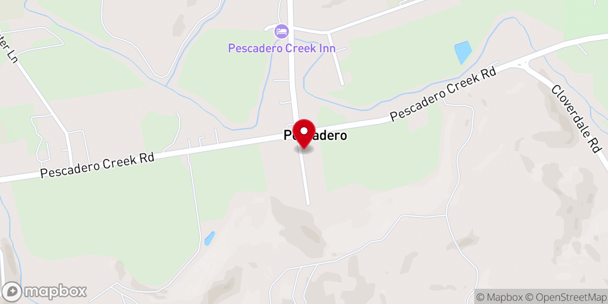 Map showing location of Pescadero Native Sons Community Hall