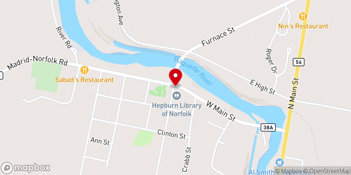 Map showing location of Norfolk Weslyan Church