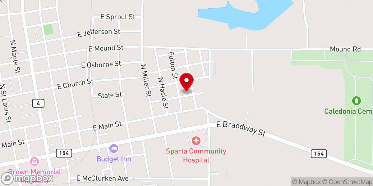 Map showing location of First Freewill Baptist Church