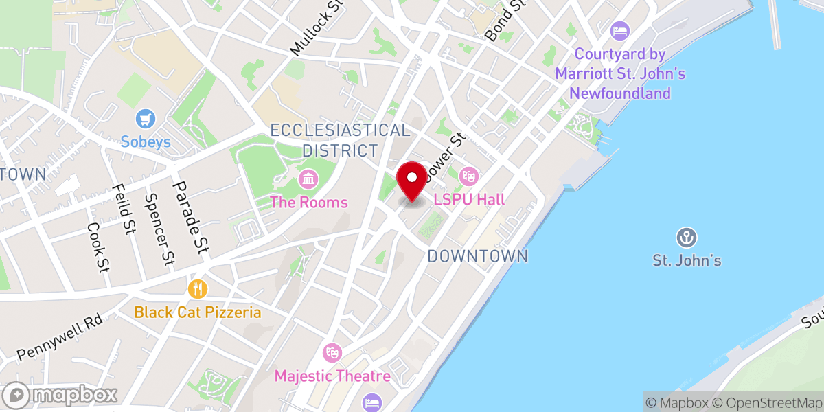 Map showing location of Anglican Cathedral