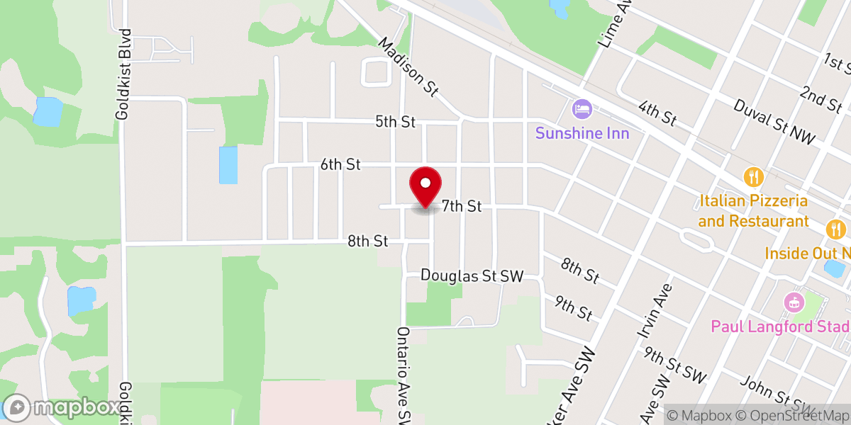 Map showing location of Sweet Hope Baptist