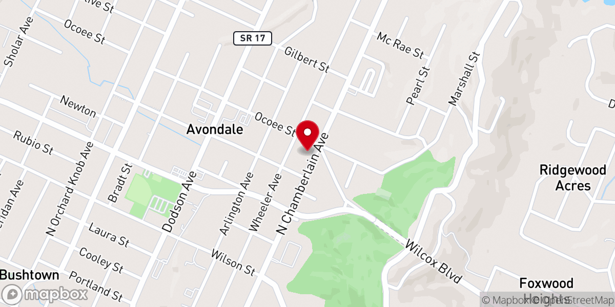 Map showing location of Pilgrimrest Baptist Church