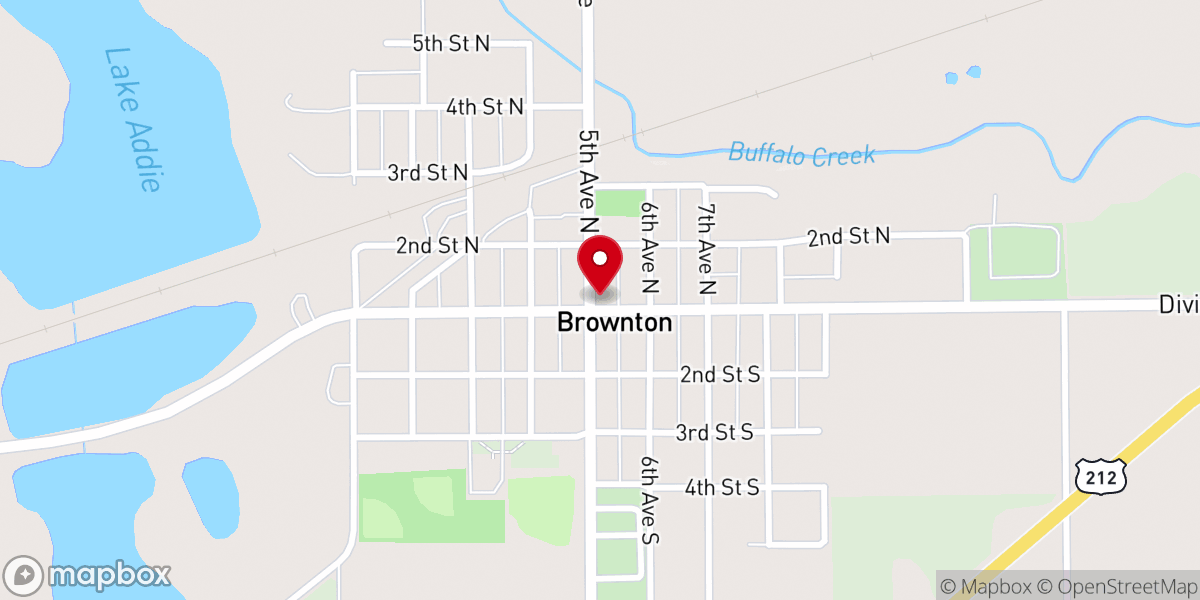 Map showing location of Brownton Congregational Church