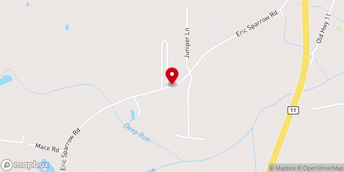 Map showing location of Deep Run Worship Center
