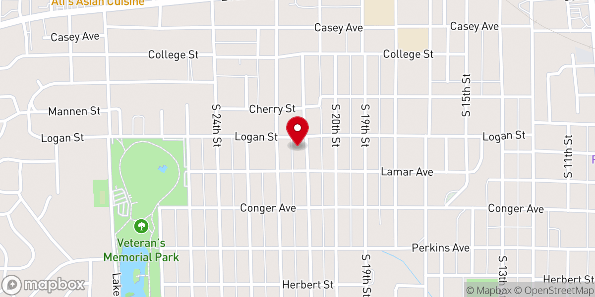 Map showing location of Sugar Camp Baptist Church