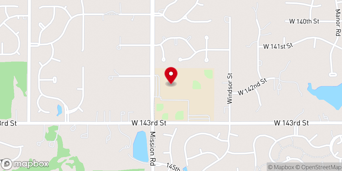 Map showing location of South Leawood Baptist Church