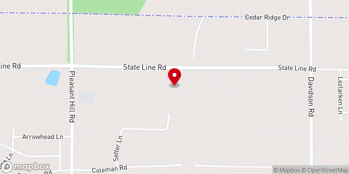 Map showing location of New Fellowship Christian Church
