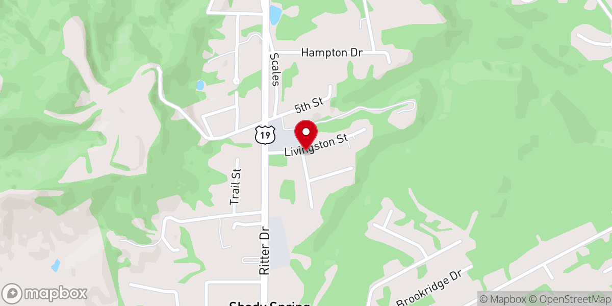 Map showing location of Perry Memorial United Methodist Church