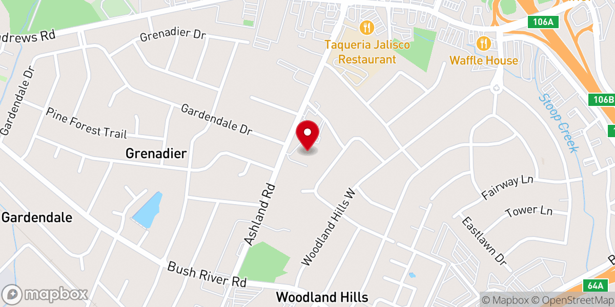 Map showing location of Ashland United Methodist Church
