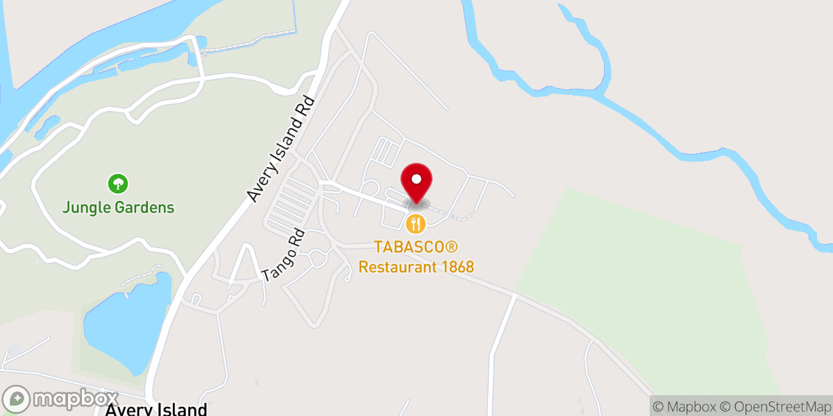 Map showing location of TABASCO Factory Tours