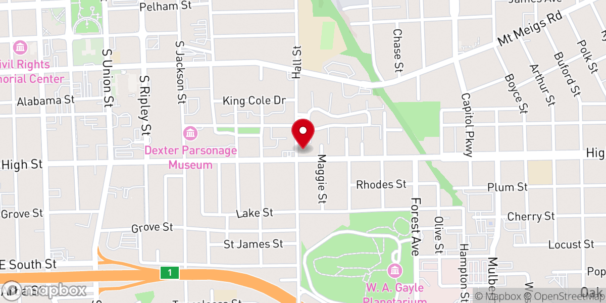 Map showing location of Hilliard African Methodist Episcopal Zion Church