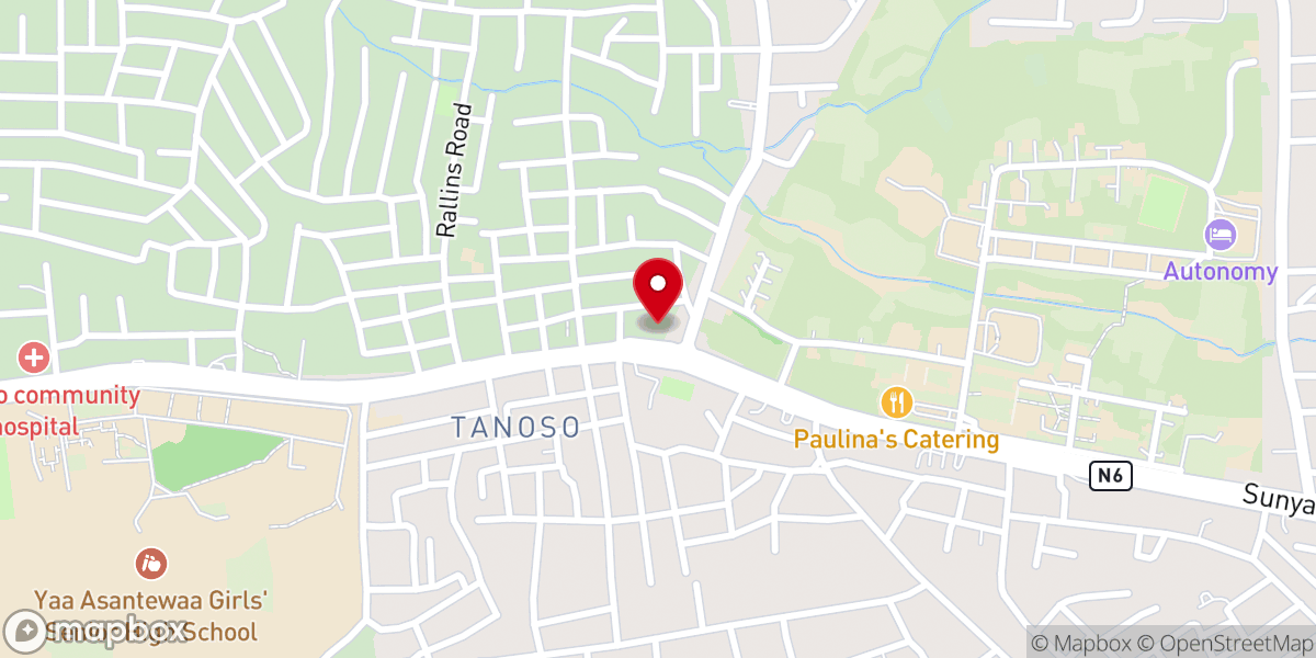 Map showing location of St. Joseph Catholic Church, Tanoso