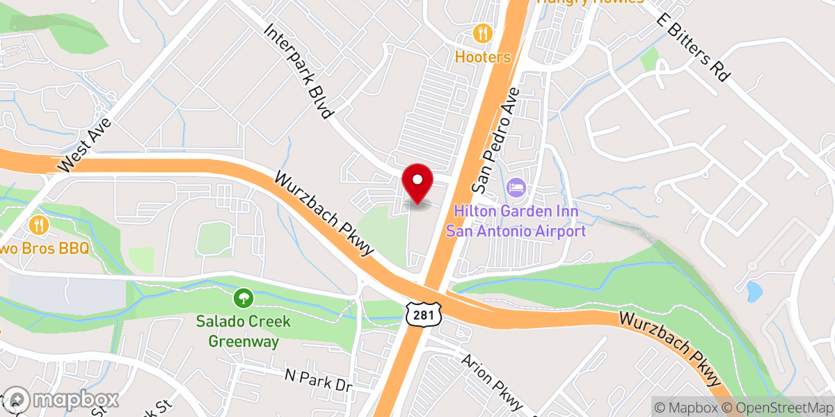 Map showing location of Shearer Hills Baptist Church