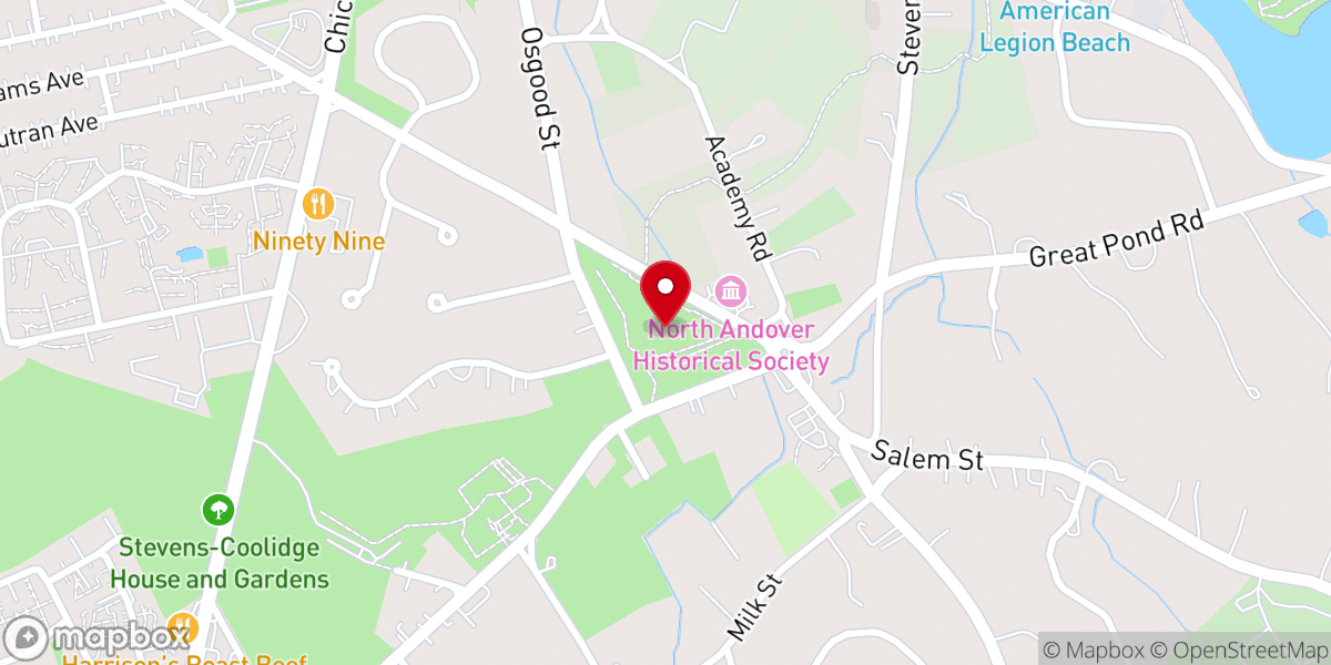 Map showing location of North Andover Town Common