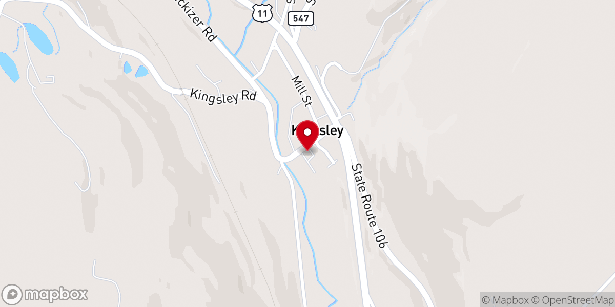 Map showing location of Kingsley Community Church