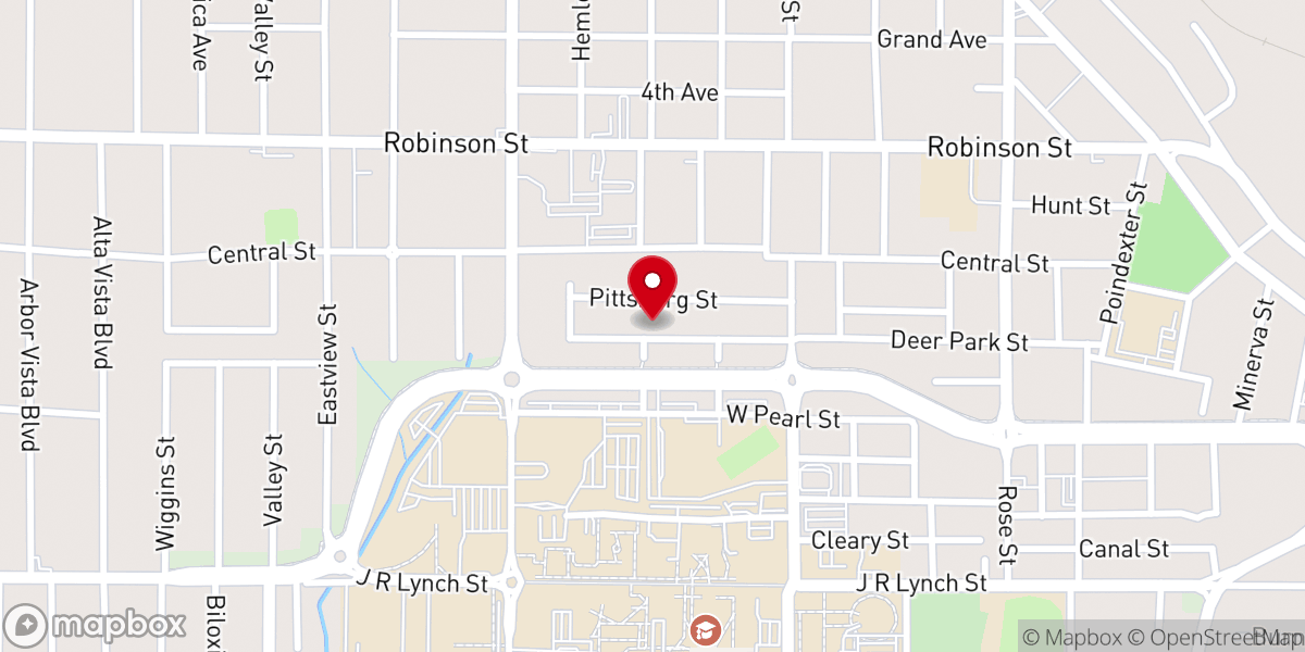 Map showing location of Pilgrim Missionary Baptist Church