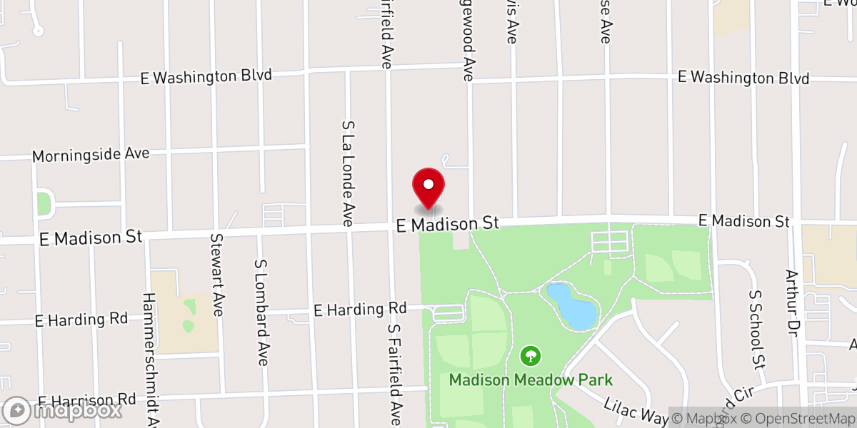 Map showing location of Lombard Mennonite Church