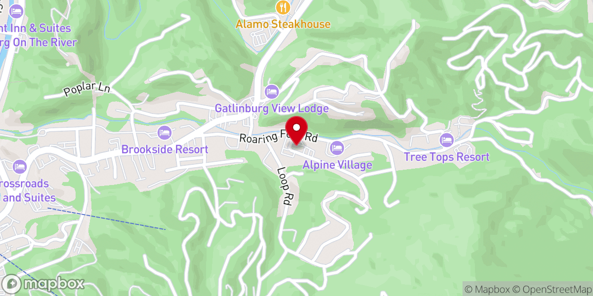 Map showing location of Roaring Fork Baptist Church